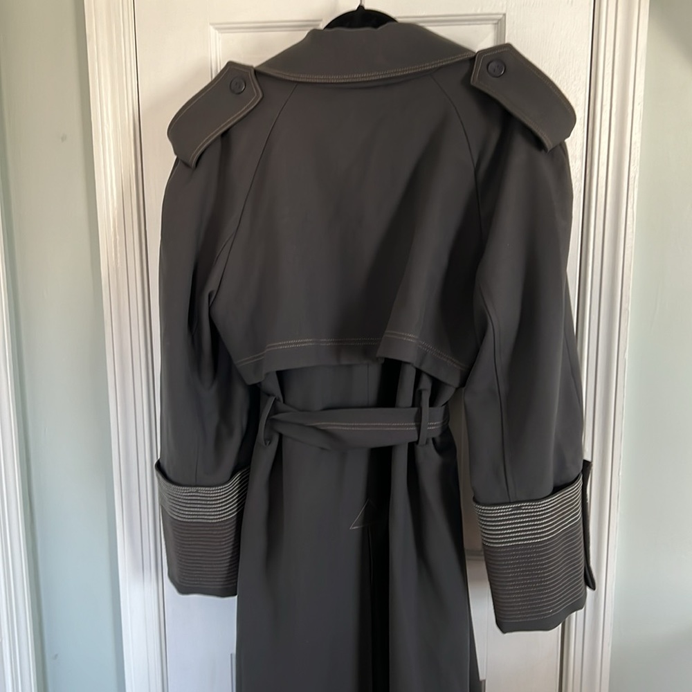 BITE STUDIOS- Anthracite Grey Trench 100% Wool & Silk size 12 SUSTAINABLE BRAND - Picture 5 of 9